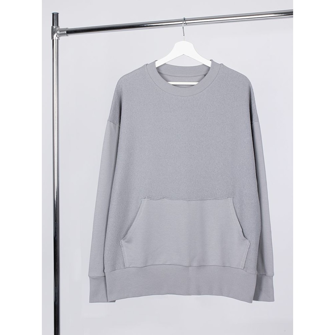 Свитшот оверсайз унисекс Vozduh, светло-серый, размер XS/S