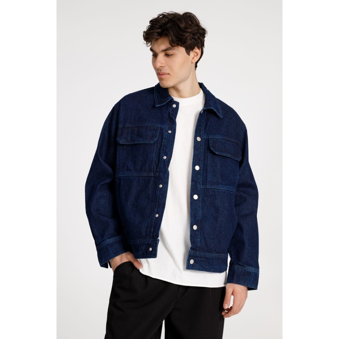 Куртка джинсовая O2, темно-синяя, размер 3XL/4XL