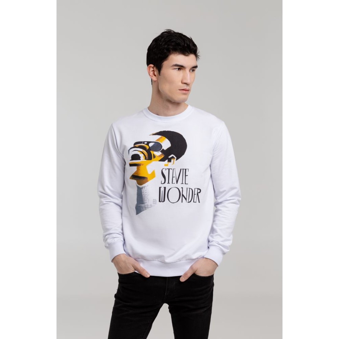 Толстовка «Меламед. Stevie Wonder», белая, XS