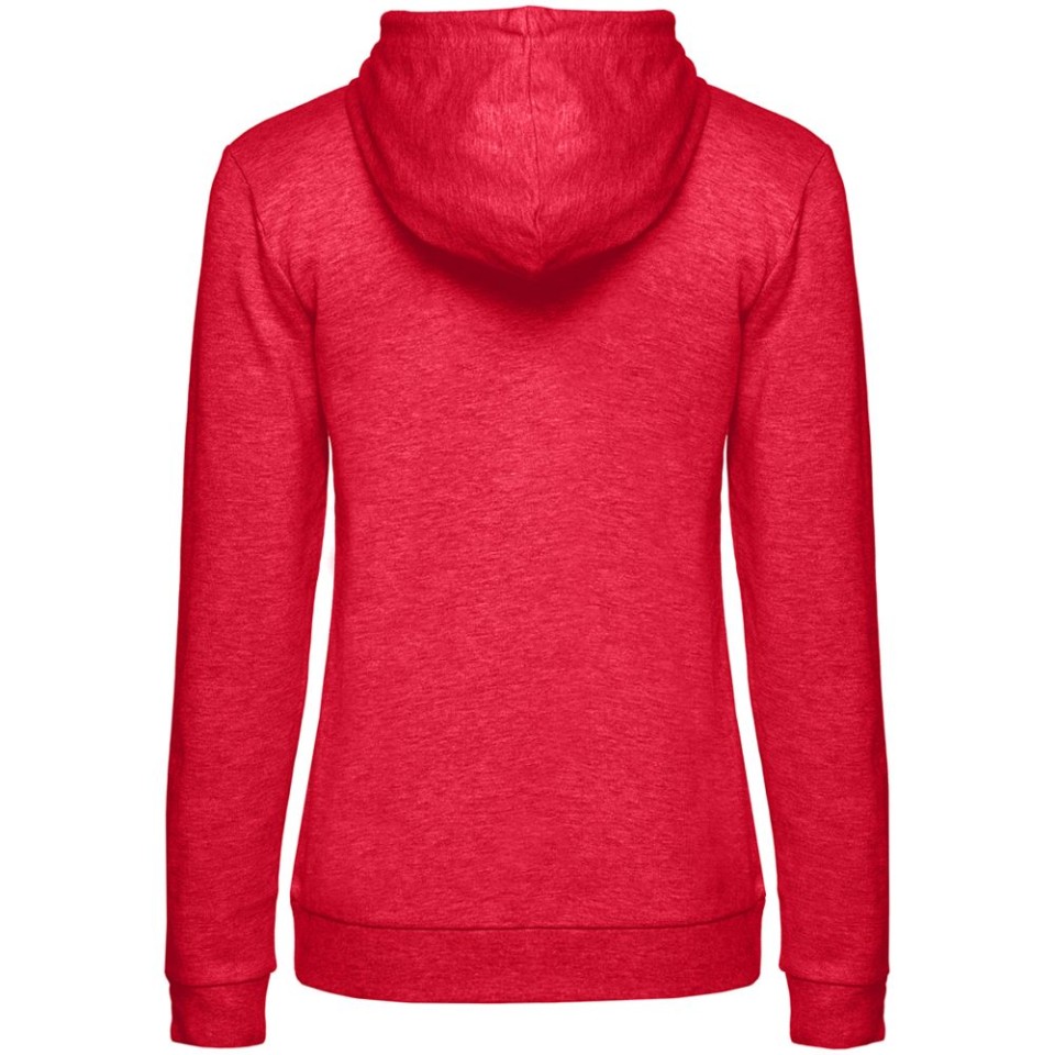 Толстовка с капюшоном женская Hoodie, красный меланж, L