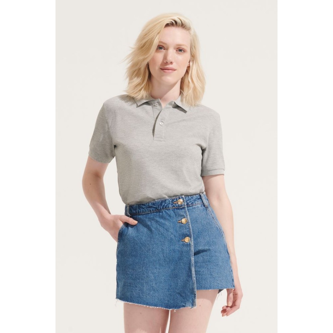 Рубашка поло унисекс Pegase, серый меланж, размер XXS