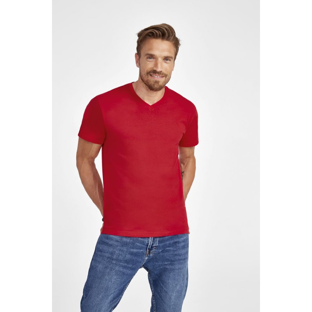 Футболка мужская с V-обр. вырезом Victory 150 красная, XXL