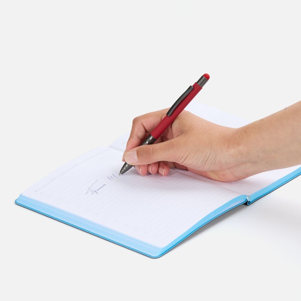 Ручка шариковая Digit Soft Touch со стилусом, красная