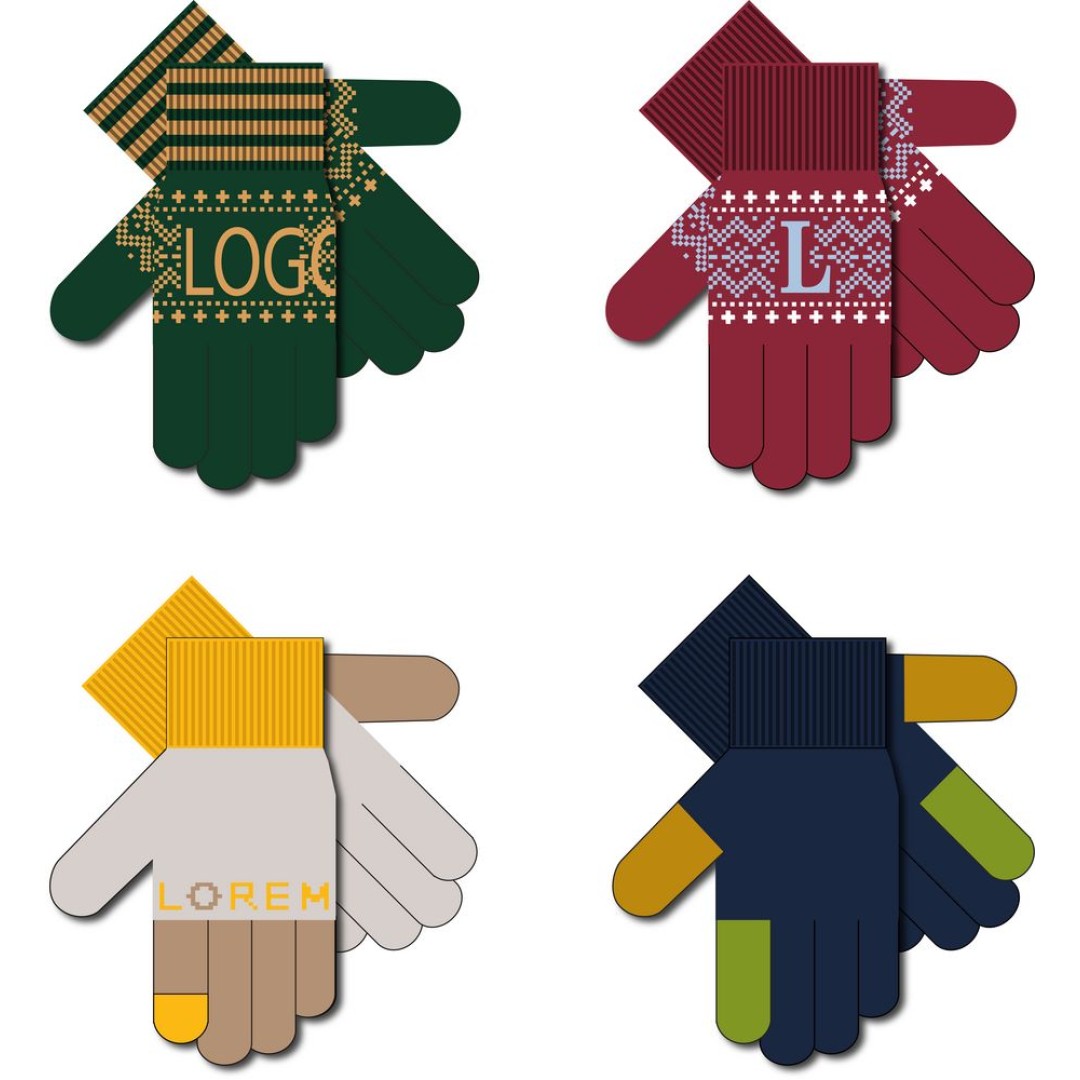 Перчатки вязаные Guanti на заказ, полушерсть, размер L/XL