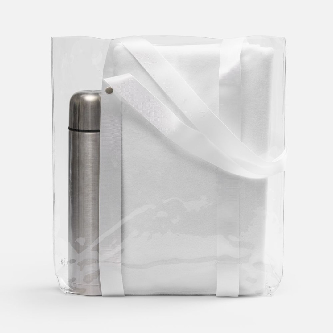 Шопер Clear Fest, ver.2, прозрачный с белыми ручками