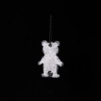 Пешеходный светоотражатель с цепочкой «Мишка», белый