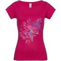 Футболка женская Vibrance, темно-розовая (фуксия), S