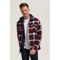 Куртка-рубашка оверсайз унисекс Noah, бордовая, размер M/L