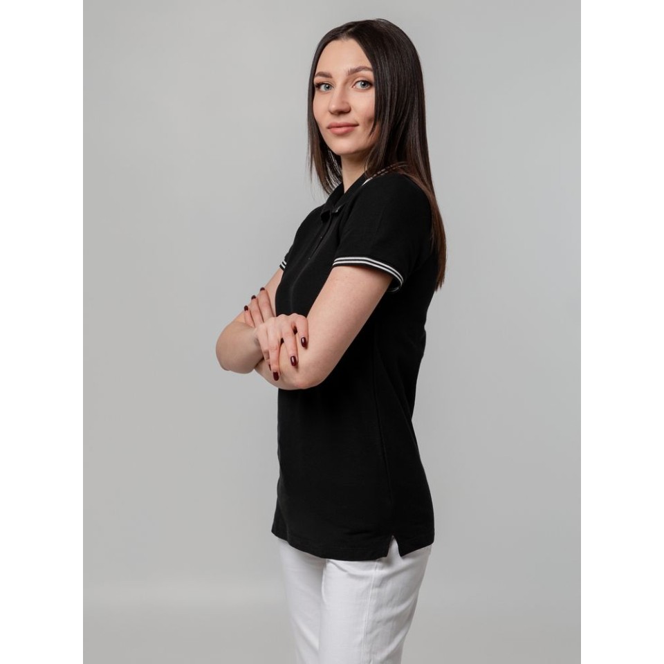 Рубашка поло женская Virma Stripes Lady, черная, L