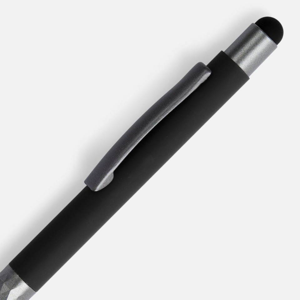 Ручка шариковая Digit Soft Touch со стилусом, черная