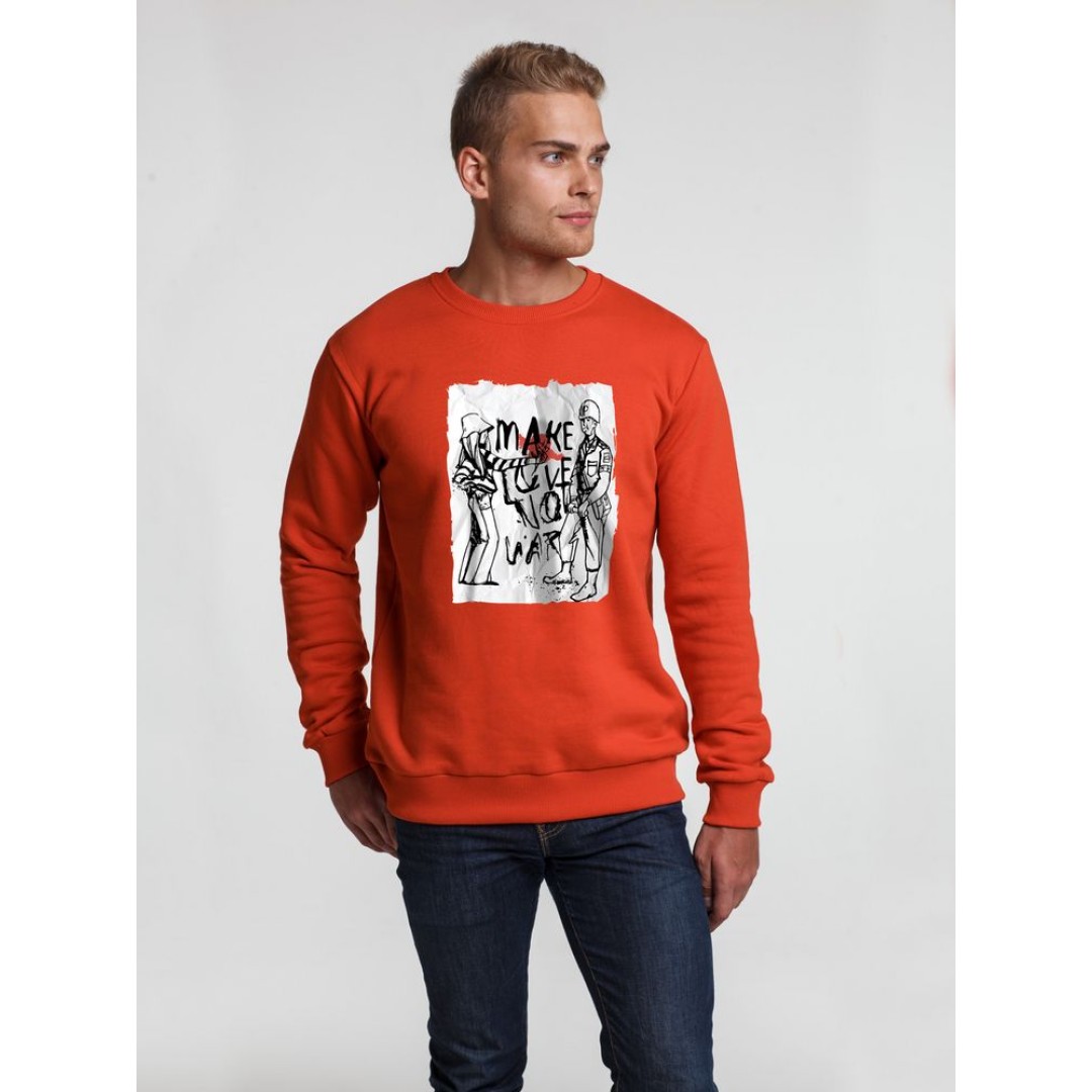 Толстовка Make Love, красная, S