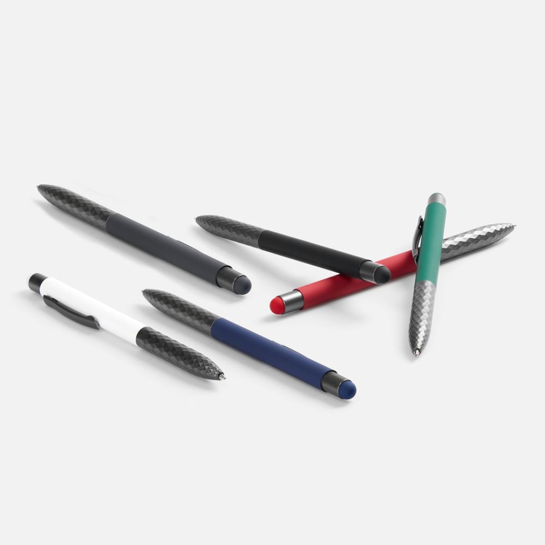 Ручка шариковая Digit Soft Touch со стилусом, красная