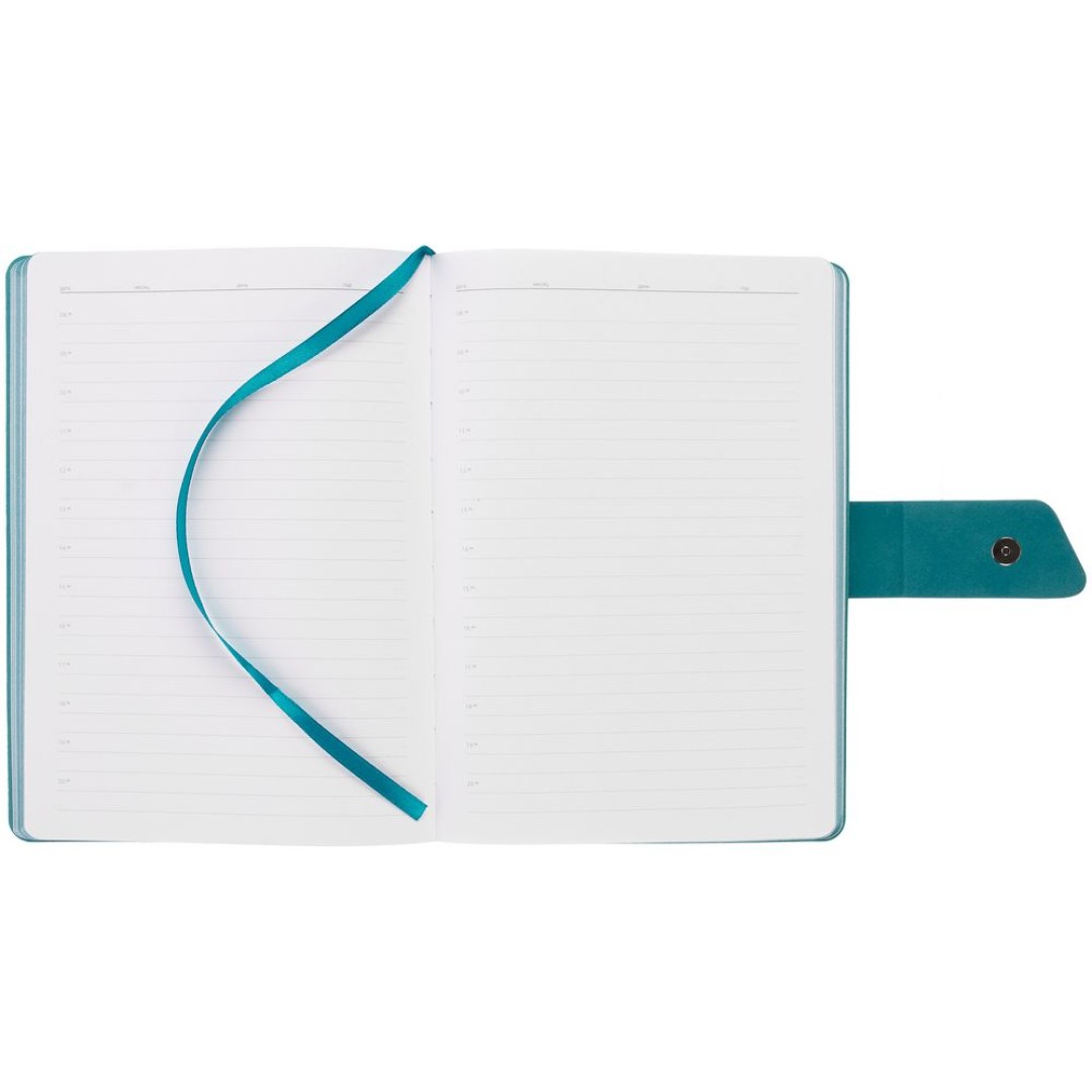 Ежедневник Boom, недатированный, черный с бирюзовым