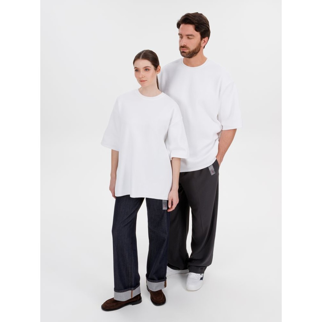 Джемпер с коротким рукавом Siluetti Volumica, молочно-белый, размер XS/S