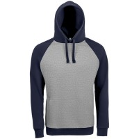 Толстовка унисекс Seattle серый меланж/темно-синий, 3XL