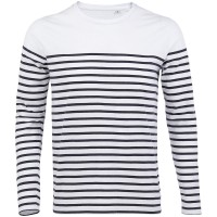 Футболка мужская с длинным рукавом Matelot LSL Men, белая с темно-синим, 3XL