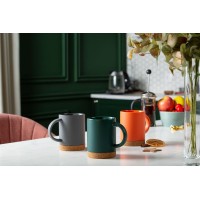 Кружка с пробковой подставкой Corky, оранжевая