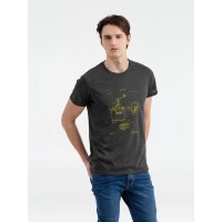 Футболка приталенная Old Patents. Coffee Mill, черный меланж, S