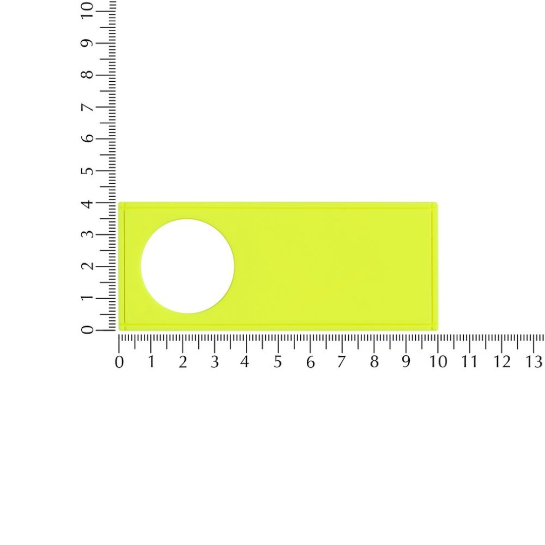 Лейбл из ПВХ с вырубкой «Круг», желтый неон
