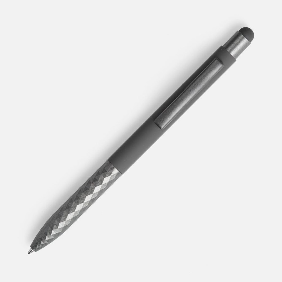 Ручка шариковая Digit Soft Touch со стилусом, серая