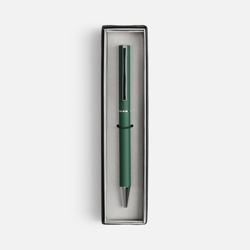Ручка шариковая Blade Soft Touch в футляре, зеленая