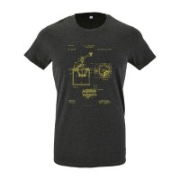 Футболка приталенная Old Patents. Coffee Mill, черный меланж, S