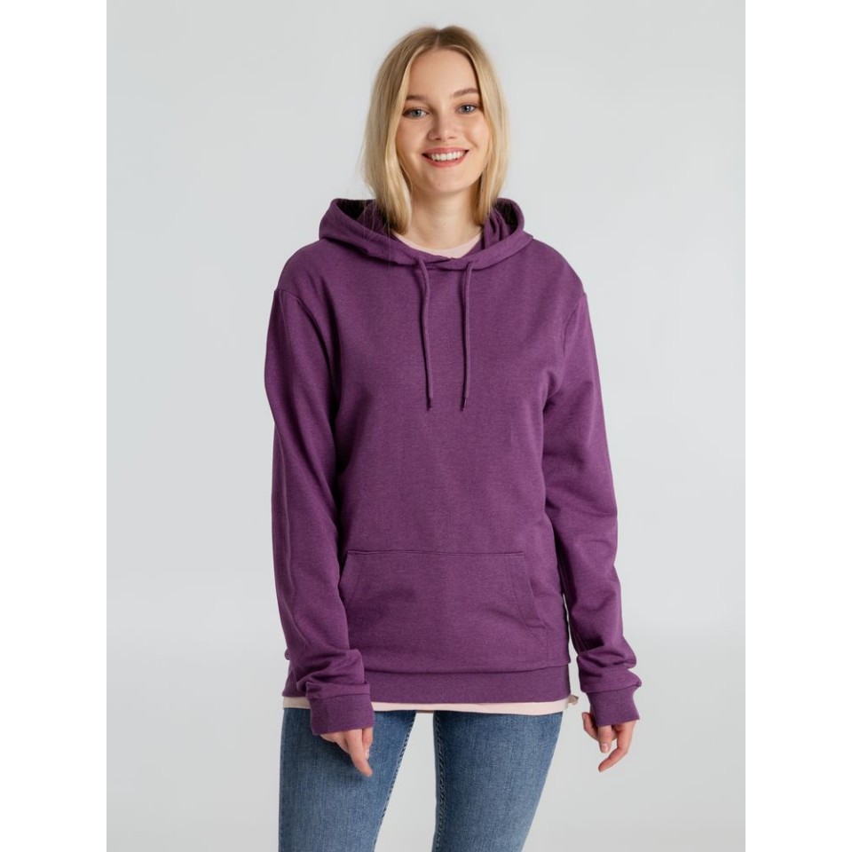 Толстовка с капюшоном унисекс Hoodie, фиолетовый меланж