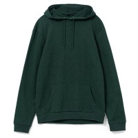 Толстовка с капюшоном унисекс Hoodie, темно-зеленый меланж, XS