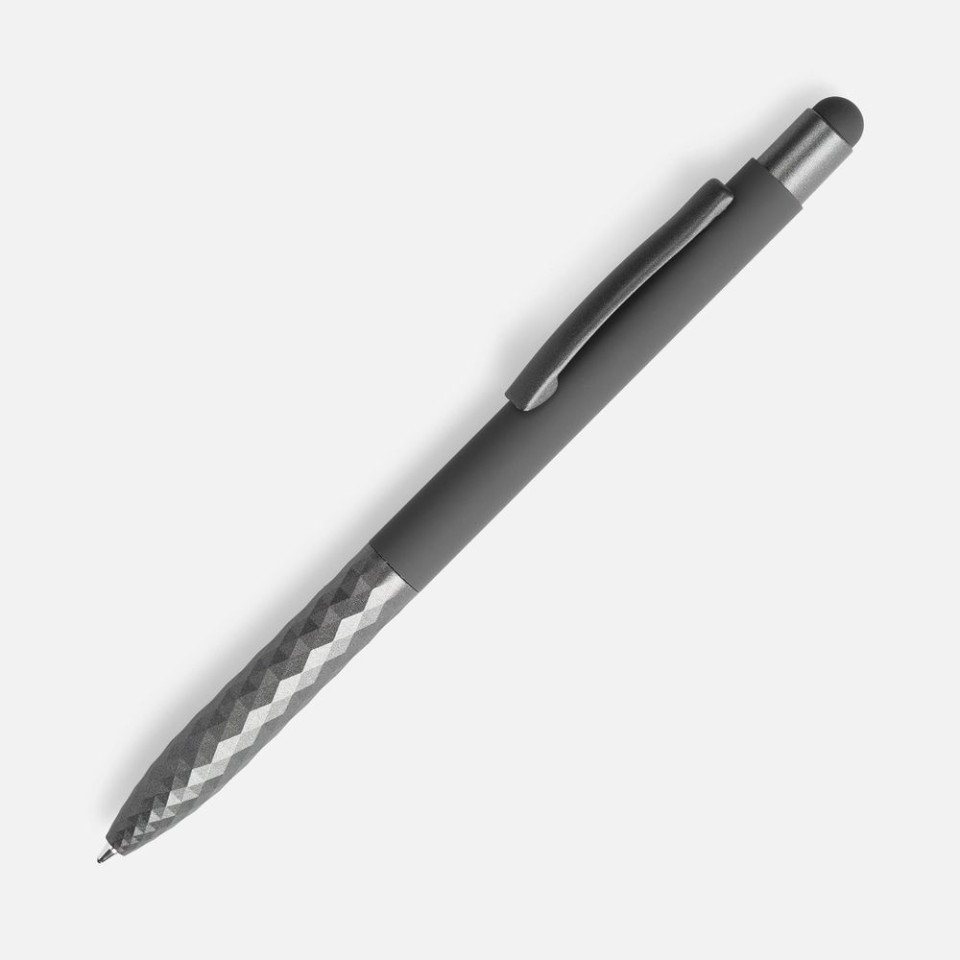 Ручка шариковая Digit Soft Touch со стилусом, серая