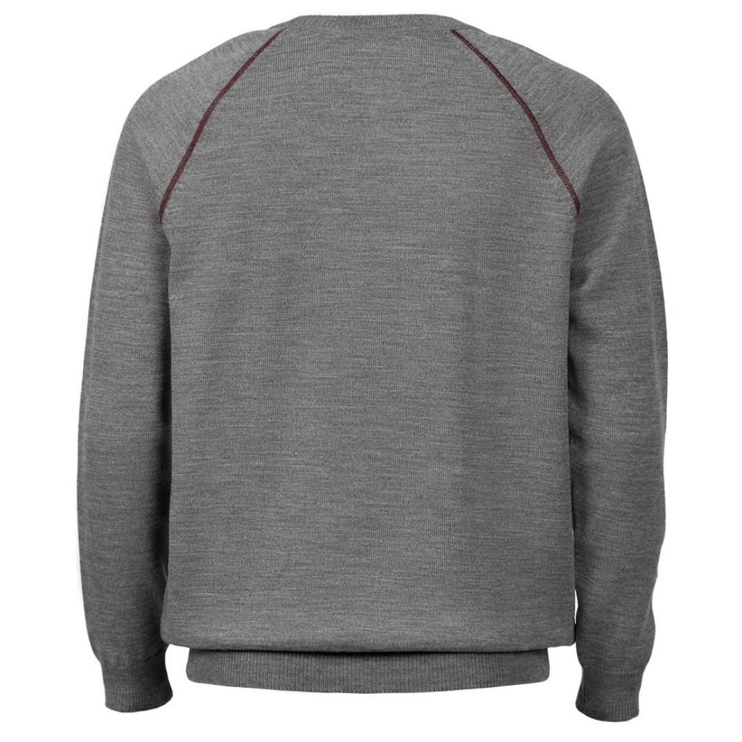 Джемпер Stitch с контрастной отделкой, серый с бордовым, S