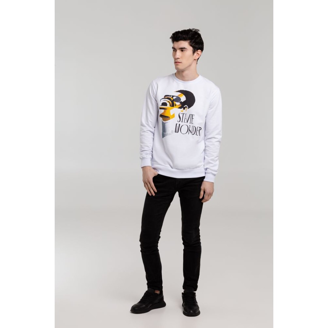 Толстовка «Меламед. Stevie Wonder», белая, XS
