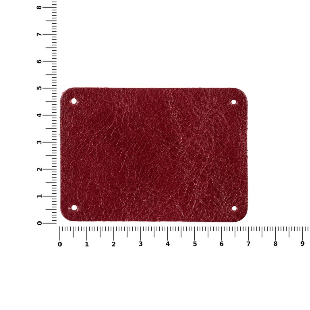 Лейбл кожаный Beta, XL, красный