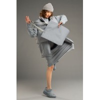 Шопер B5, серый с серыми ручками