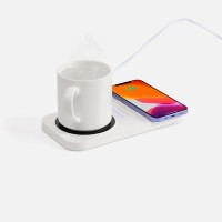 Беспроводное зарядное устройство с подогревом кружки Hot Task, белое
