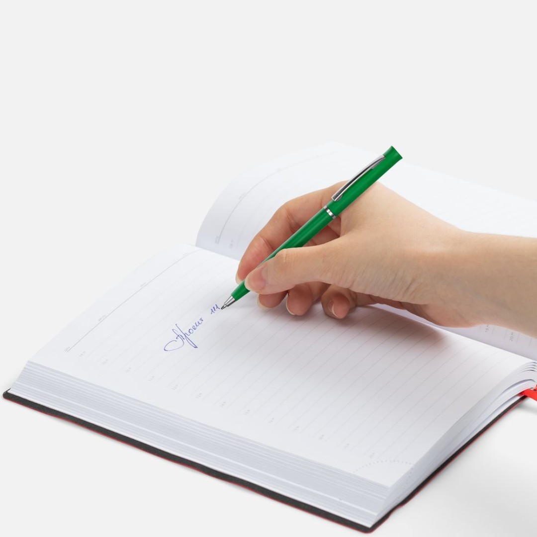 Ручка шариковая Euro Chrome, зеленая