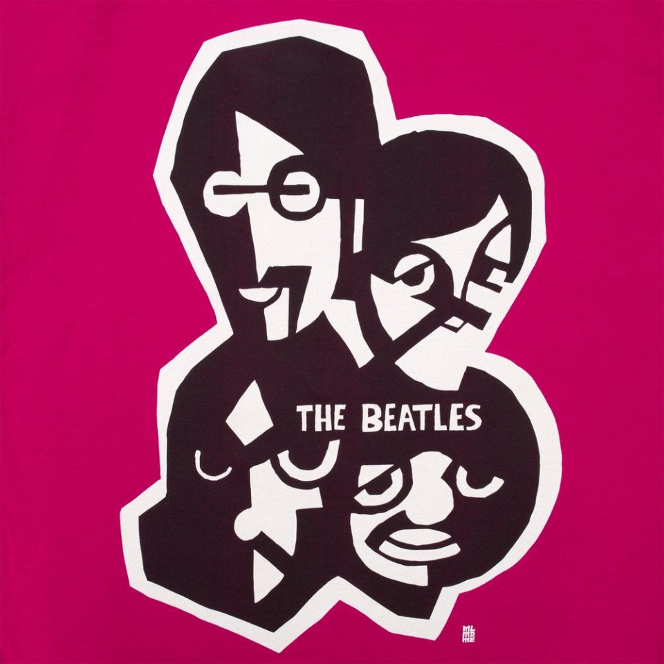 Футболка женская «Меламед. The Beatles», ярко-розовая (фуксия), S