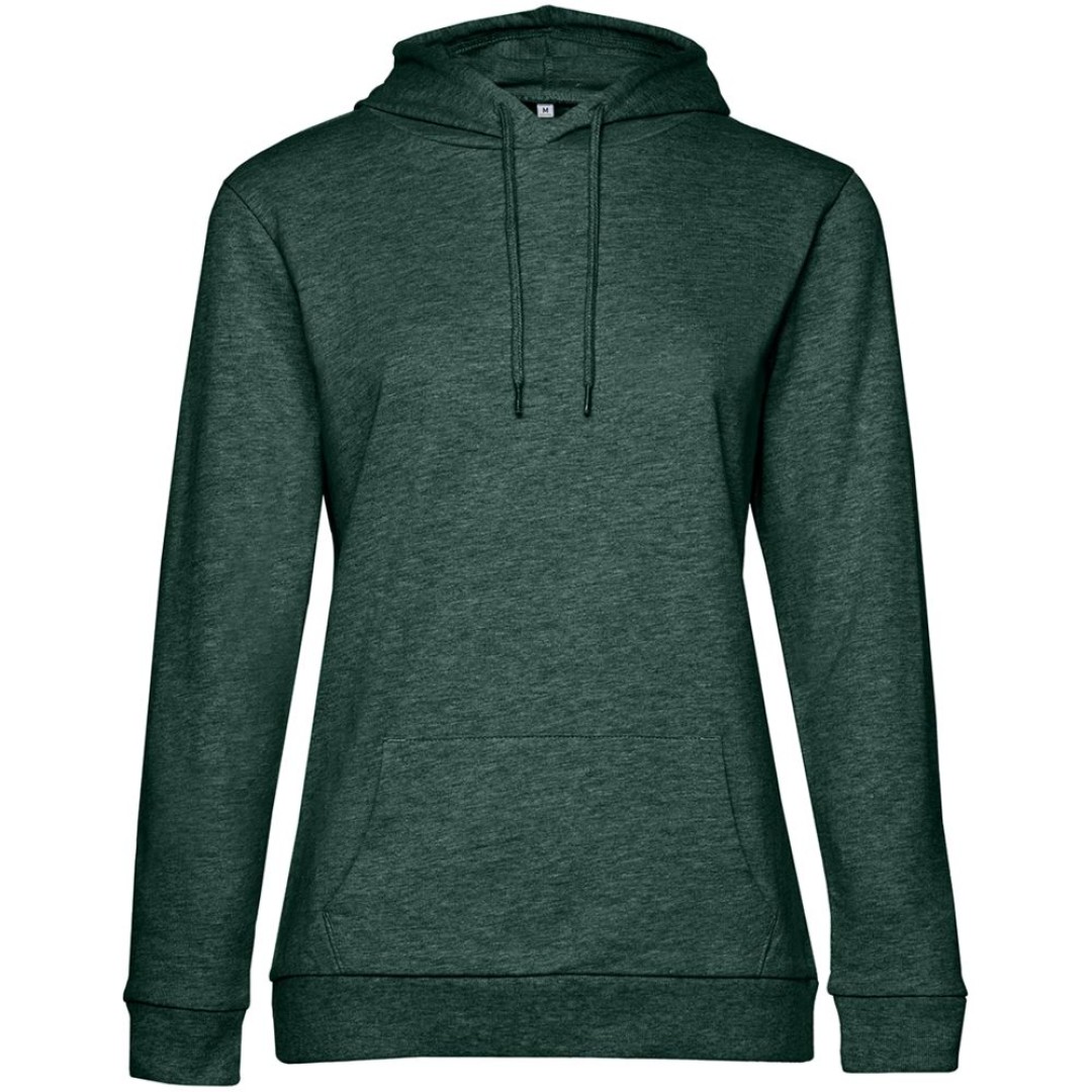 Толстовка с капюшоном женская Hoodie, темно-зеленый меланж, L