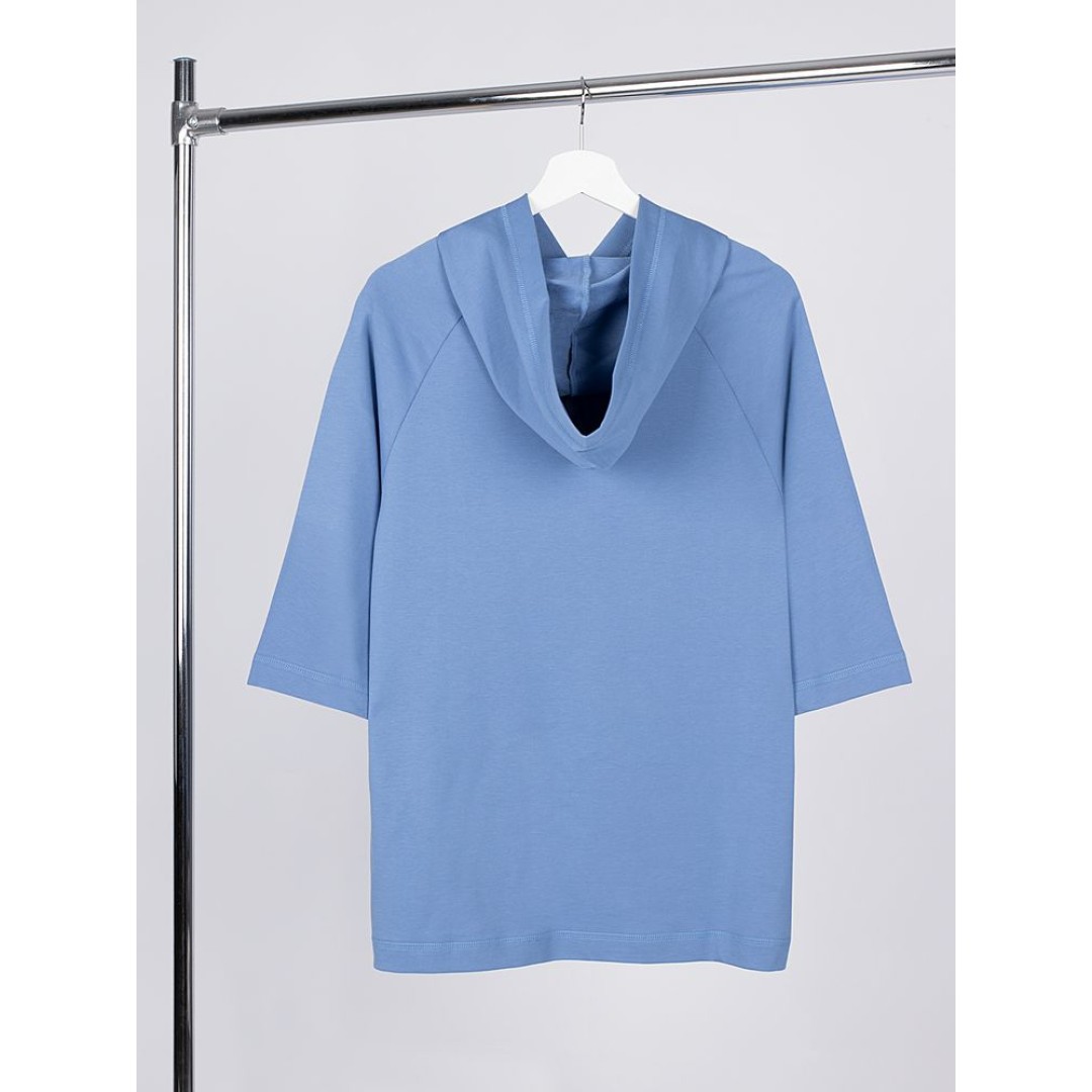 Футболка оверсайз унисекс с капюшоном Neofit, синяя, размер XL/XXL