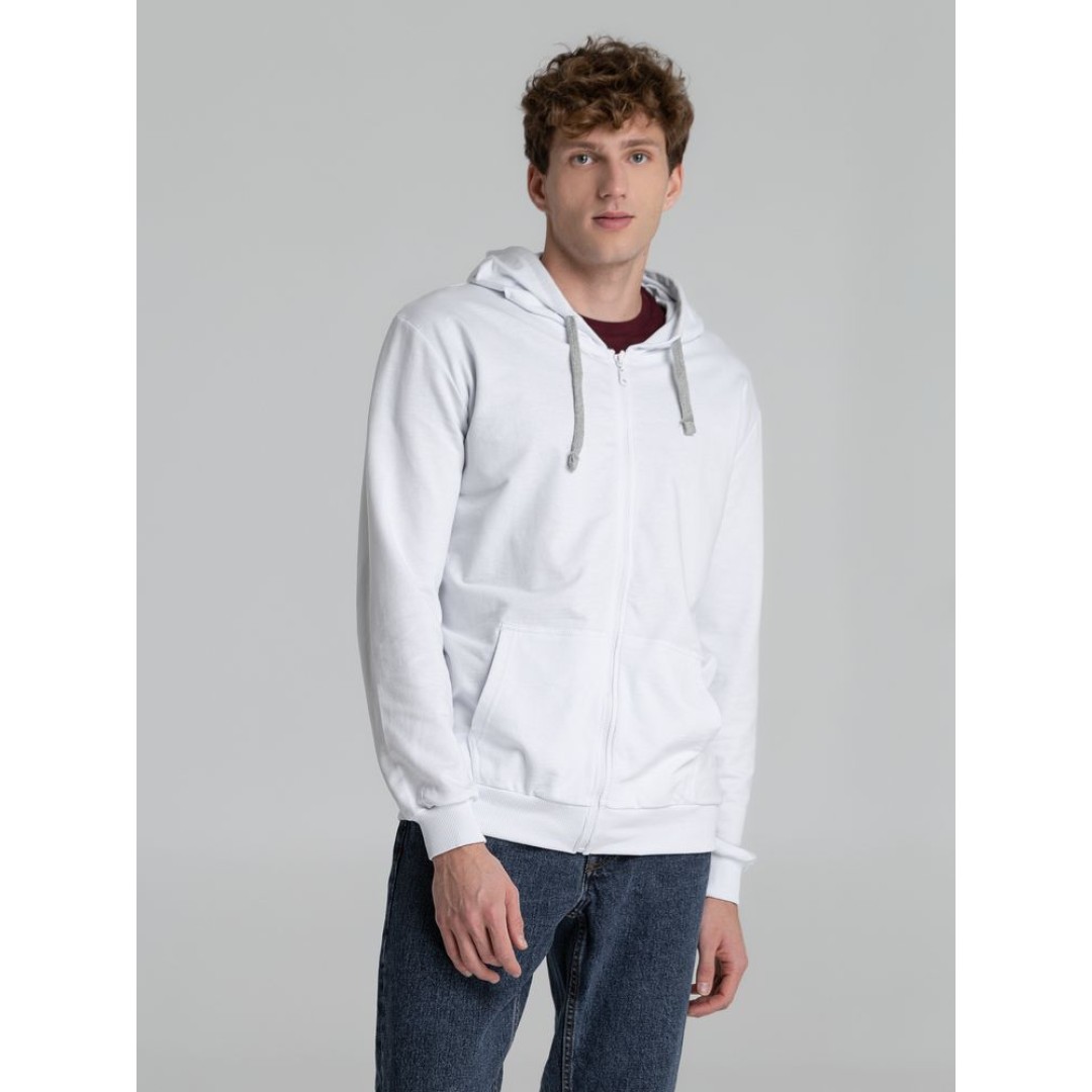 Толстовка на молнии с капюшоном Unit Siverga, белая