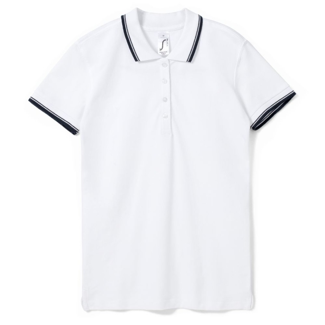 Рубашка поло женская Practice women 270 белая с темно-синим, S
