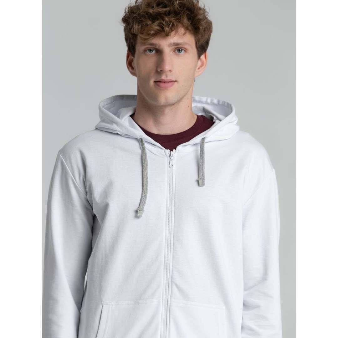 Толстовка на молнии с капюшоном Unit Siverga, белая