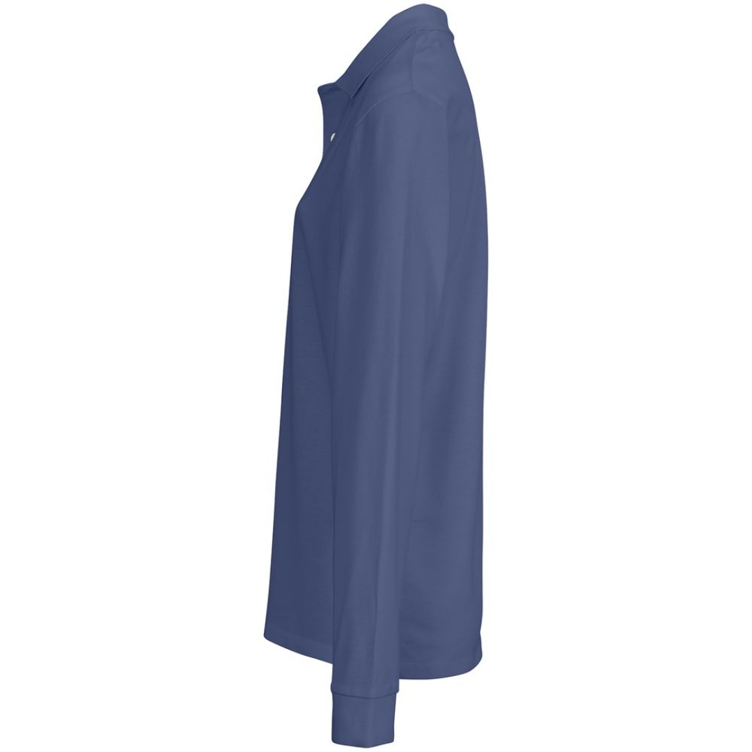 Рубашка поло унисекс с длинным рукавом Pacific LSL, синяя (джинс), размер L