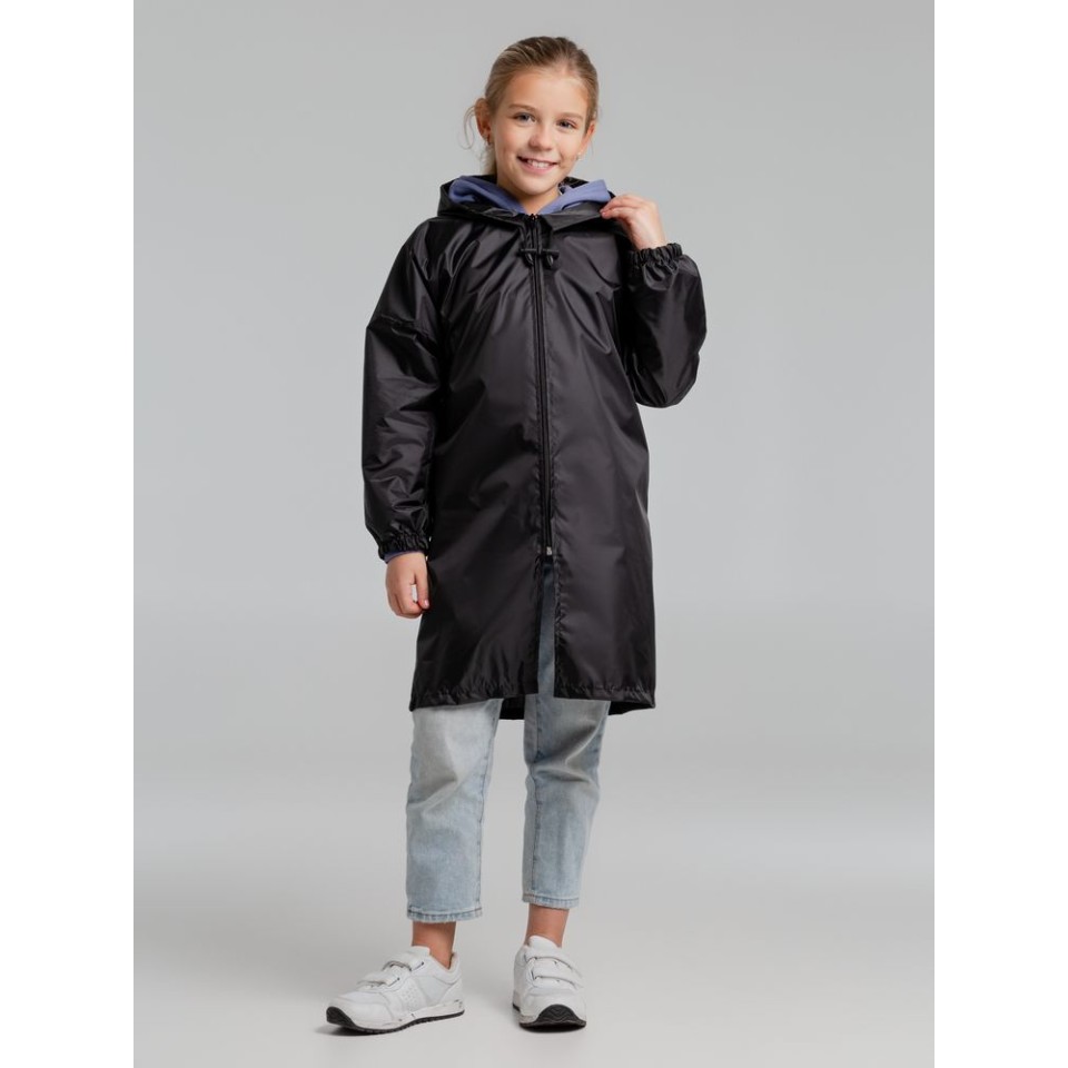 Дождевик детский Rainman Kids черный, 7-9 лет