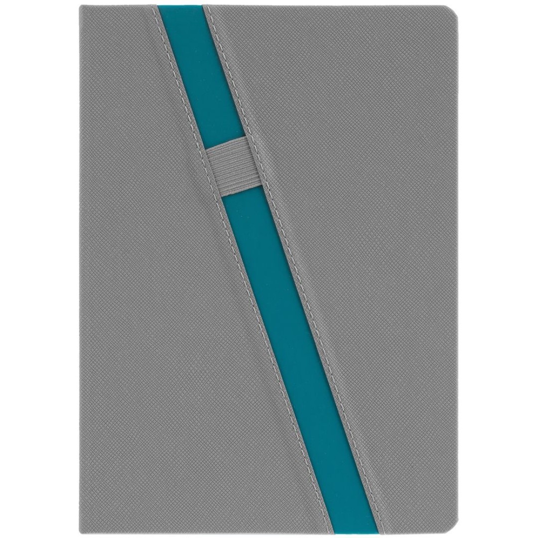 Ежедневник Rubikon на заказ, недатированный серо-бирюзовый