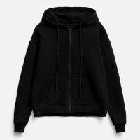 Толстовка унисекс оверсайз на молнии Zippy Terry, черная, размер XS/S