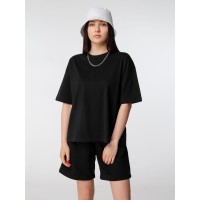 Футболка оверсайз женская Boxy Women, черная, размер L