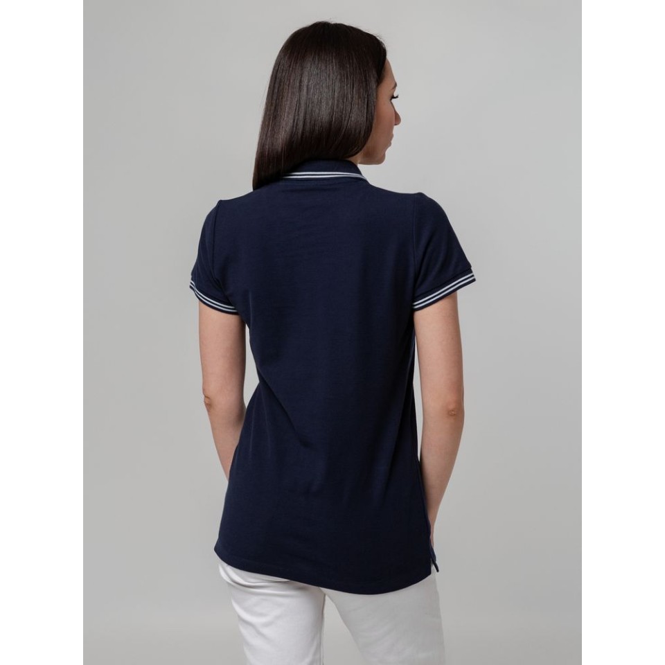 Рубашка поло женская Virma Stripes lady, темно-синяя, L