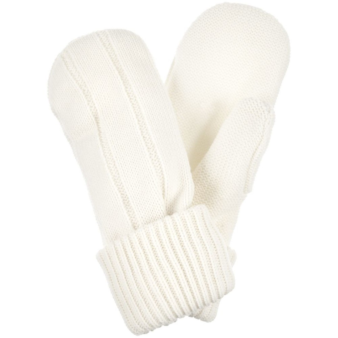 Варежки Knit Beat, белые (молочные), размер L/XL