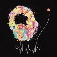 Футболка женская Feel The Beat, черная, S