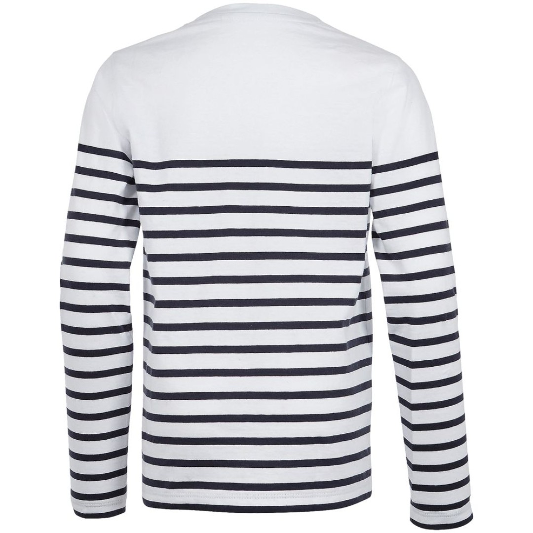 Футболка детская с длинным рукавом Matelot LSL Kids, белая с темно-синим, на рост 96-104 см (4 года)